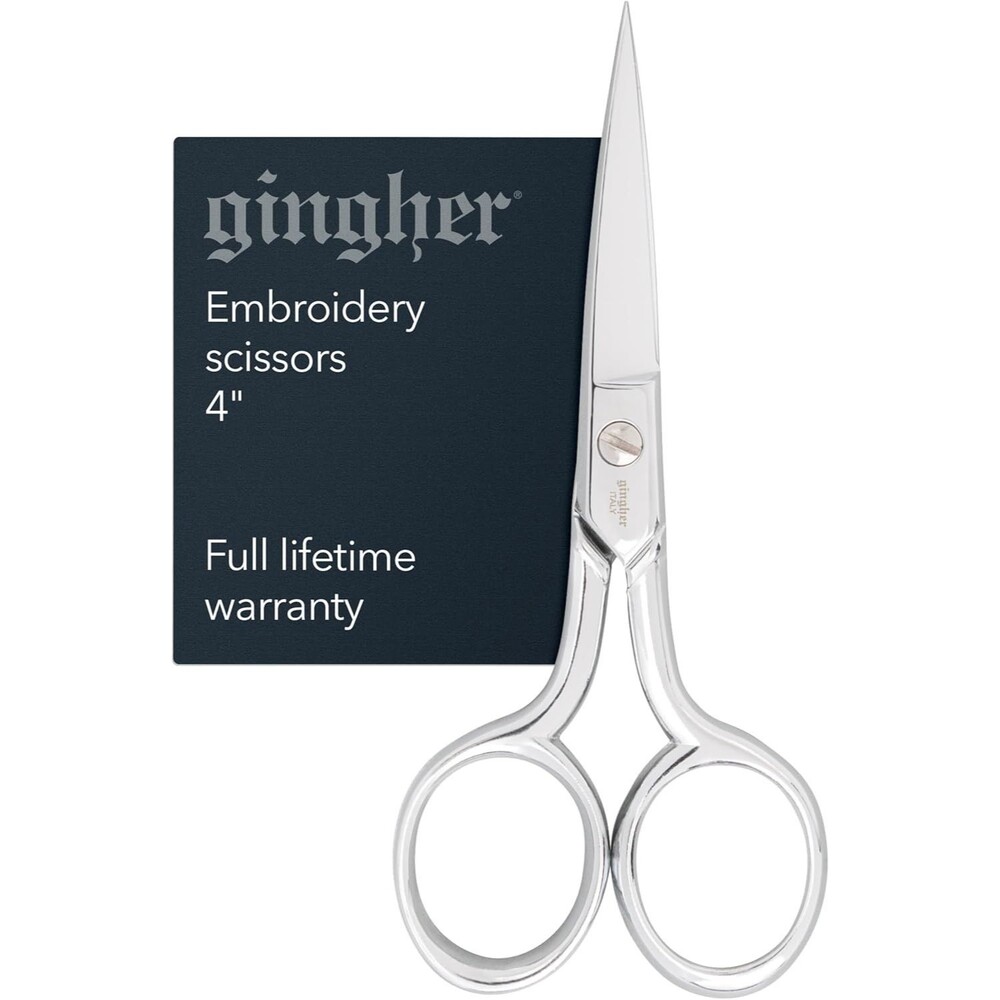Gingher 4" Straight Embroidery Scissors to Cut Fabric & Needlework